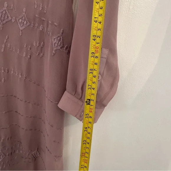 Soft Surroundings Georgette Maxi Dress Mauve Women’s Size Small Embroidered - Picture 9 of 12